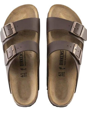 Birkenstock Arizona Birko-Flor Brown Leather Sandal Size 9 -9.5